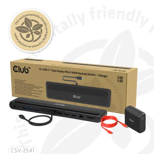 CLUB3D CSV-2541 laptop dock & poortreplicator Docking USB 3.2 Gen 1 (3.1 Gen 1) Type-C Zwart - Image 8