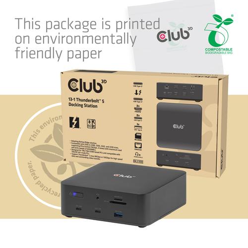 CLUB3D CSV-2562 13-1 Thunderbolt™ 5-dockingstation M.2 SSD 2x HDMI™ 8K60Hz Thunderbolt™ Share-gecertificeerd 180 W - Image 7