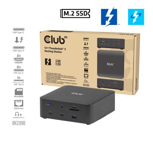 CLUB3D CSV-2562 13-1 Thunderbolt™ 5-dockingstation M.2 SSD 2x HDMI™ 8K60Hz Thunderbolt™ Share-gecertificeerd 180 W - Image 8