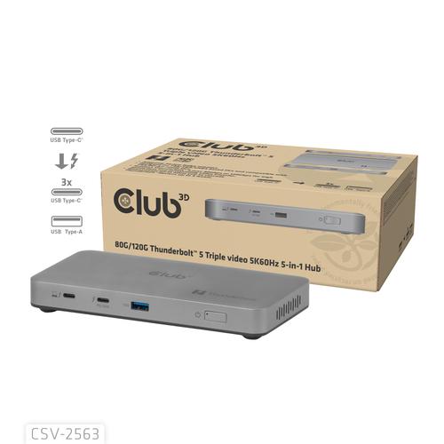 CLUB3D CSV-2563 5-1 Thunderbolt™ 5 Hub Triple video 5K60Hz Thunderbolt™ Share Certifi ed 180W - Image 1