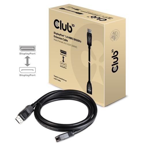 CLUB3D DisplayPort 1.4 HBR3 Extension kabel 8K60Hz M/F 2m/ - Image 2