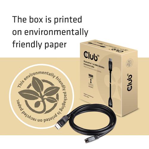 CLUB3D DisplayPort 1.4 HBR3 Extension kabel 8K60Hz M/F 2m/ - Image 6
