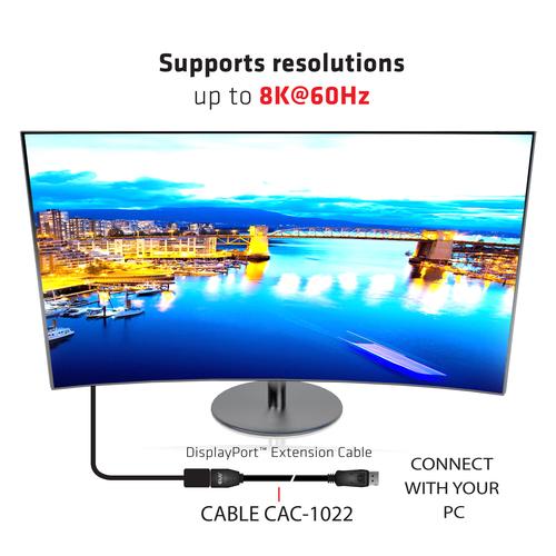 CLUB3D DisplayPort 1.4 HBR3 Extension kabel 8K60Hz M/F 2m/ - Image 9