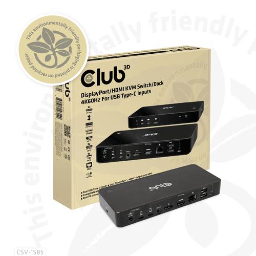 CLUB3D DisplayPort/HDMI KVM Switch/Dock 4K60Hz For USB Type-C inputs - Image 9