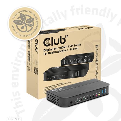 CLUB3D DisplayPort/HDMI KVM Switch For Dual DisplayPort 4K 60Hz - Image 7