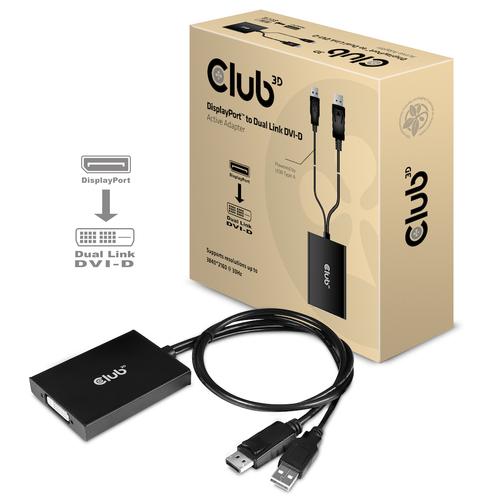 CLUB3D DisplayPort to Dual Link DVI-D HDCP AAN versie Actieve Adapter M/V - Image 2