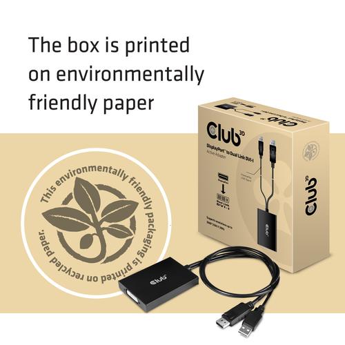 CLUB3D DisplayPort to Dual Link DVI-D HDCP AAN versie Actieve Adapter M/V - Image 6