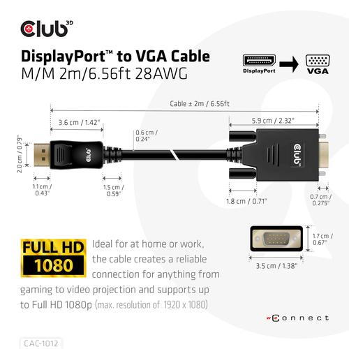 CLUB3D DisplayPort to VGA Cable M/M - Image 4