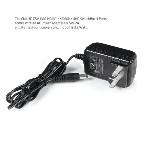 CLUB3D HDMI™ 2.0 UHD 4K60Hz SwitchBox 4 poorten en inbegrepen IR-afstandsbediening - Image 4