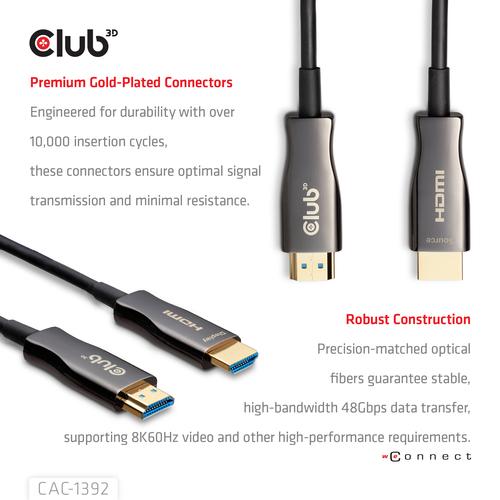 CLUB3D HDMI™ Hybrid AOC Cable 8K60Hz/4K120Hz 30m / 98.42 ft - Image 2