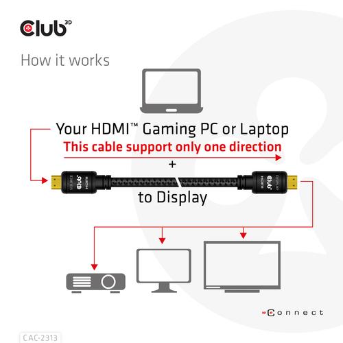 CLUB3D HDMI 2.0 4K60Hz RedMere Kabel 10 meter - Image 4