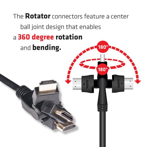 CLUB3D HDMI 2.0 4K60Hz UHD 360 Graden roterende kabel 2 meter - Image 5