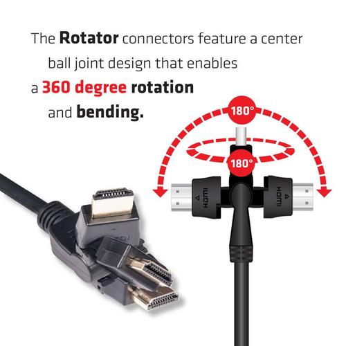 CLUB3D HDMI 2.0 4K60Hz UHD 360 Graden roterende kabel 2 meter - Image 9