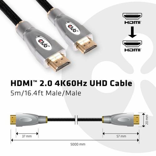 CLUB3D HDMI 2.0 4K60Hz UHD Cable 5m - Image 2