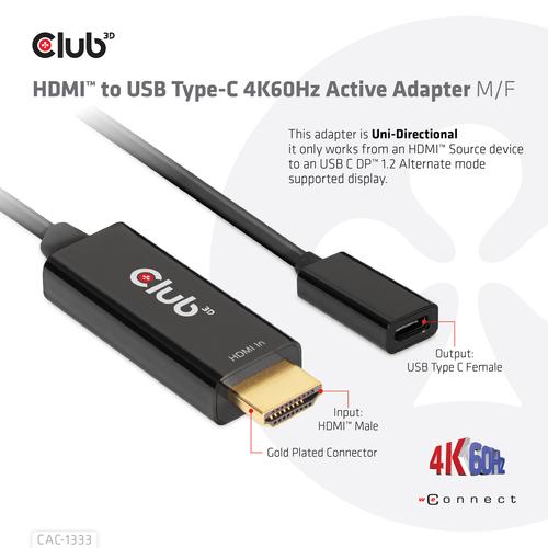 CLUB3D HDMI to USB Type-C 4K60Hz Active Adapter M/F - Image 6