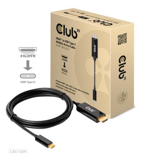 CLUB3D HDMI to USB Type-C 4K60Hz Active Cable M/M 1.8m/6 ft - Image 2