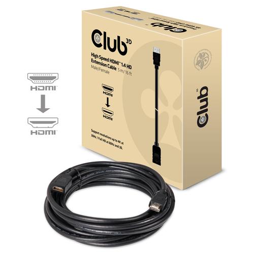 CLUB3D High Speed HDMI™ 1.4 HD Extension Kabel 5meter M/F - Image 2