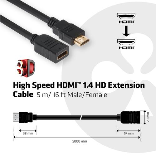 CLUB3D High Speed HDMI™ 1.4 HD Extension Kabel 5meter M/F - Image 3