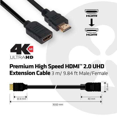 CLUB3D High Speed HDMI™ 2.0 4K60Hz VerlengKabel 3 meter M/V - Image 4