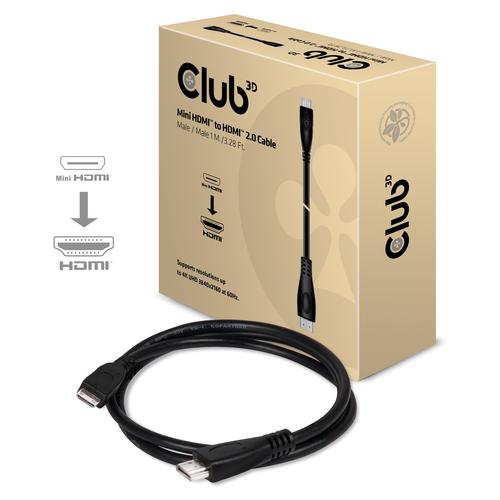 CLUB3D Mini HDMI™ to HDMI™ 2.0 4K60Hz Kabel 1Meter - Image 2