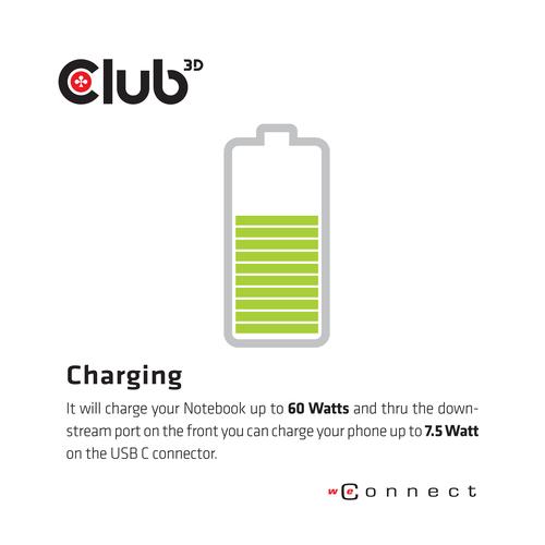 CLUB3D Type-C Universeel (2x 4K60Hz +1x 4K30Hz), oplaad Docking Station 60W DisplayLink® gecertificeerd en DP alt modus - kensington lock - Image 2