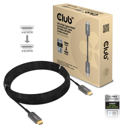 CLUB3D Ultra High Speed HDMI 2.1™ gecertificeerde AOC-kabel 4K120Hz/8K60Hz Unidirectioneel M/M 10 meter - Image 1