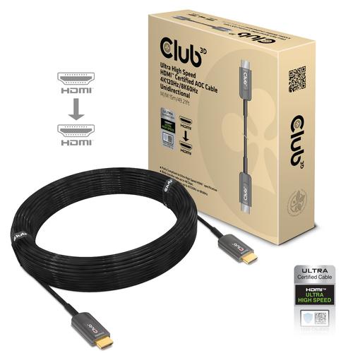 CLUB3D Ultra High Speed HDMI 2.1™ gecertificeerde AOC-kabel 4K120Hz/8K60Hz Unidirectioneel M/M 15m - Image 1