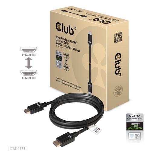 CLUB3D Ultra High Speed HDMI™2.1 gecertificeerde kabel 4K120Hz, 8K60Hz 48Gbps M/V 3 meter - Image 1
