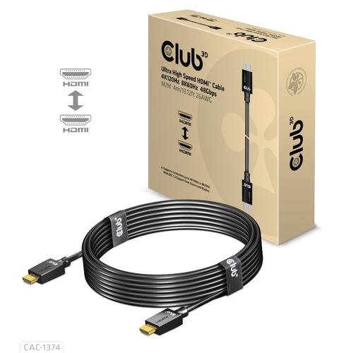 CLUB3D Ultra High Speed ​​HDMI™2.1 gecertificeerde kabel 4K120Hz, 144Hz 48Gbps M/V 4 Meter - Image 2