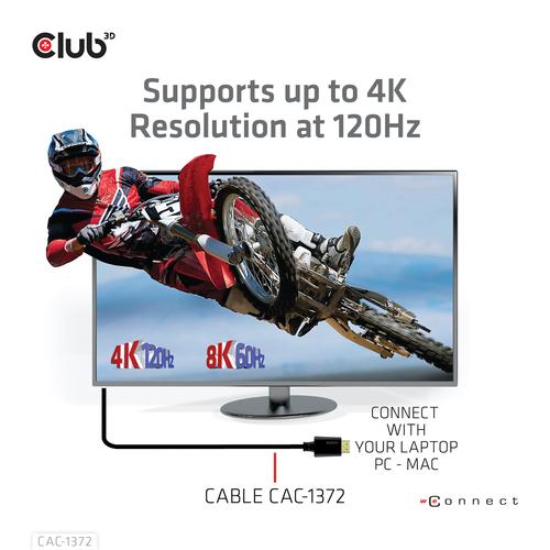 CLUB3D Ultra High Speed HDMI 4K120Hz, 144Hz Certified Cable 48Gbps M/M 2 m / 6.56 ft - Image 3