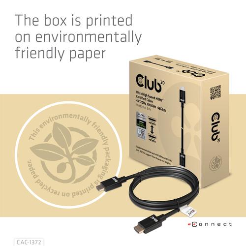 CLUB3D Ultra High Speed HDMI 4K120Hz, 144Hz Certified Cable 48Gbps M/M 2 m / 6.56 ft - Image 7