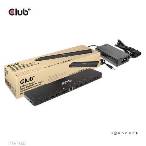 CLUB3D Universeel Docking station met 120W max/Power adapter voor het opladen van de allerzwaarste laptops met USB type C aansluiting, 2x HDMI, 1x DP( DisplayLink™ gecertificieerd en DP alt modus ) - Image 10