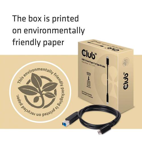 CLUB3D USB 3.1 Gen2 Type-C to Type-B Cable Male/Male, 1 meter - Image 5