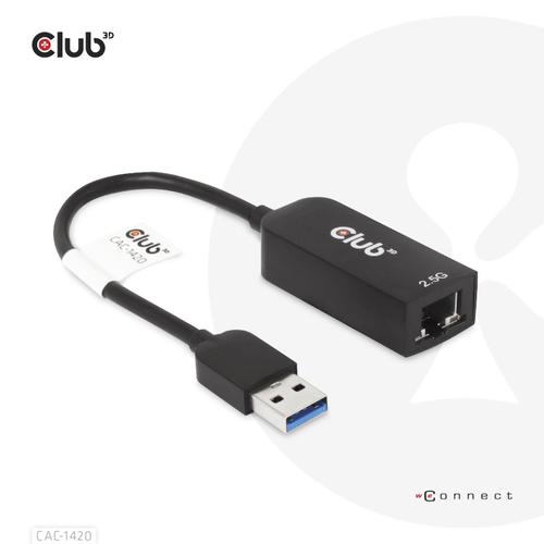 CLUB3D USB 3.2 Gen1 Type A to RJ45 2.5Gbps Adapter - Image 1