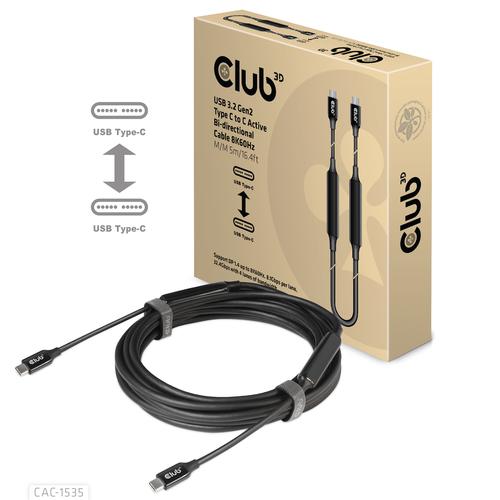 CLUB3D USB 3.2 Gen2 Type C naar C Actieve Bi-directionele Kabel 8K60Hz (alt modus) M/M 5m/16.4ft - Image 9