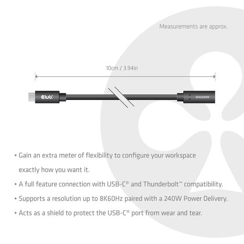 CLUB3D USB-C® 40 Gbps verlengkabel 1 m/3,28 ft - Image 3