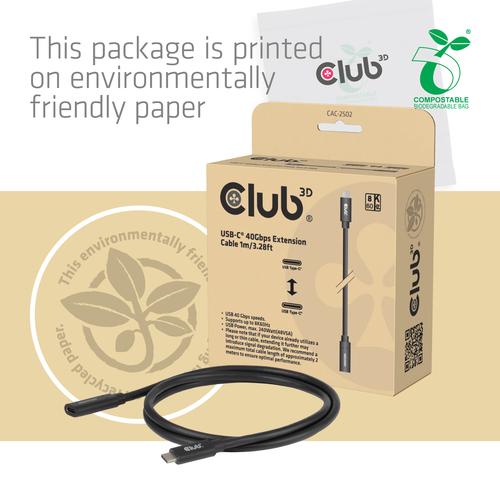CLUB3D USB-C® 40 Gbps verlengkabel 1 m/3,28 ft - Image 7