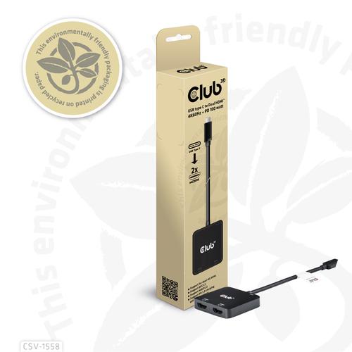 CLUB3D USB-C® Hub to Dual HDMI™ 4K60Hz M/F+PD3.0 100 Watt - Image 8