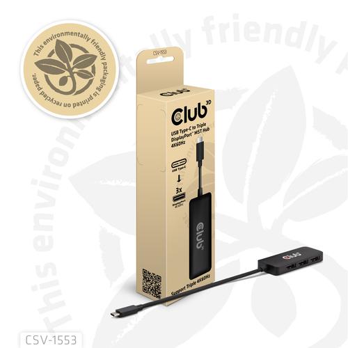 CLUB3D USB-C® to Triple DisplayPort™ MST Hub 4K60Hz - Image 4