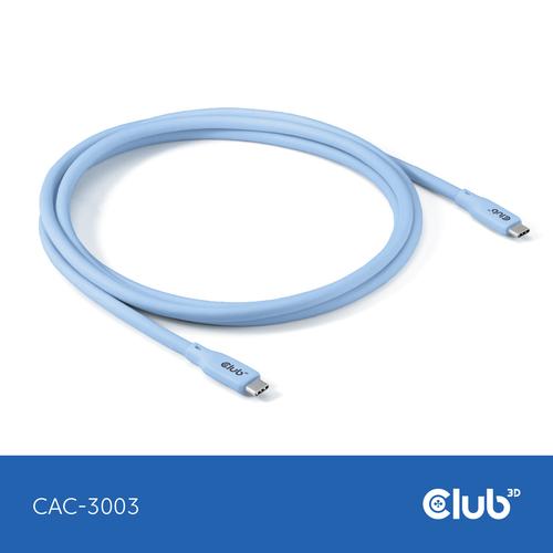 CLUB3D USB C oplaadkabel blauw siliconen & tangle-free - Image 7