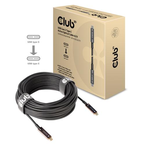 CLUB3D USB Gen 2 Type C actieve optische kabel 4K 60Hz Ultra HD unidirectioneel M/M 20 meter - Image 2