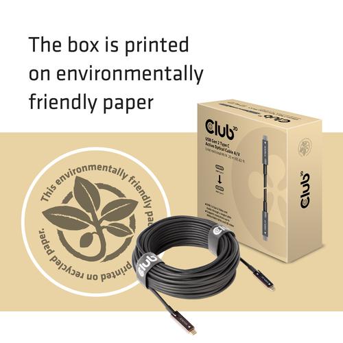 CLUB3D USB Gen 2 Type C actieve optische kabel 4K 60Hz Ultra HD unidirectioneel M/M 20 meter - Image 6