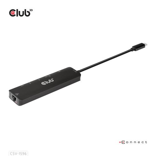 CLUB3D USB Gen1 Type-C, 6-in-1 Hub with HDMI 8K30Hz, 2xUSB Type-A, RJ45 and 2xUSB Type-C, Data and PD charging 100 watt - Image 10