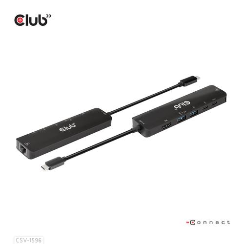 CLUB3D USB Gen1 Type-C, 6-in-1 Hub with HDMI 8K30Hz, 2xUSB Type-A, RJ45 and 2xUSB Type-C, Data and PD charging 100 watt - Image 9