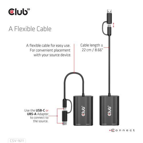 CLUB3D USB Gen1 Type-C/-A to Dual HDMI (4K/30Hz) / VGA (1080/60Hz) - Image 3