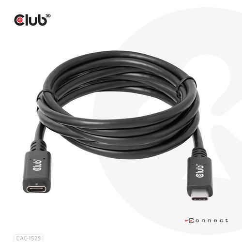 CLUB3D USB Gen1 Type-C Extensie kabel 5Gbps 60W(20V/3A) 4K60Hz M/F 1m/3.28ft - Image 8