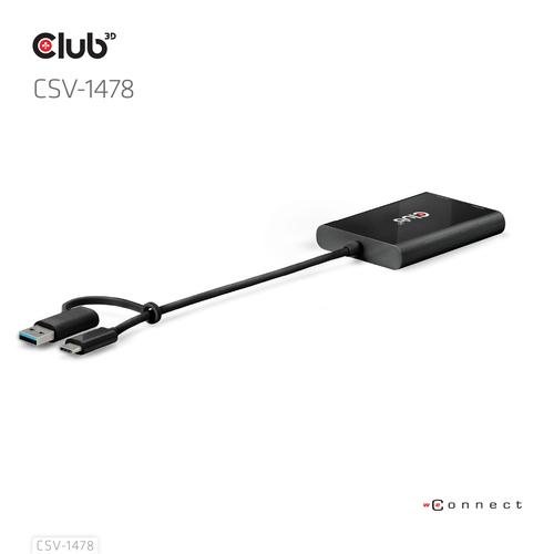 CLUB3D USB Type-C (with USB Type-A adapter) to dual DisplayPort™(4K60Hz) Video Splitter - Image 5