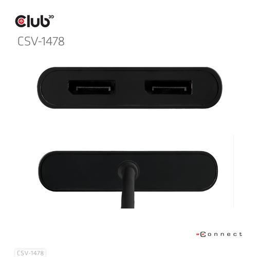 CLUB3D USB Type-C (with USB Type-A adapter) to dual DisplayPort™(4K60Hz) Video Splitter - Image 7