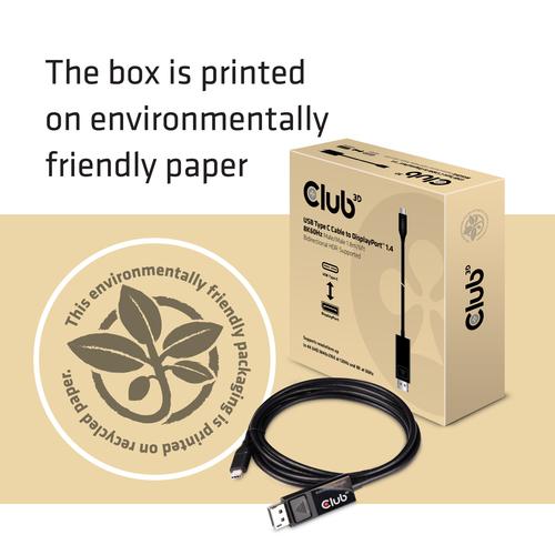 CLUB3D USB Type C Cable naar DP 1.4 8K60Hz M/M 1.8m - Image 5