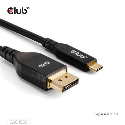 CLUB3D USB Type-C Cable to DP 2.1 Bi-Directional VESA DP80 Certified Cable M/M 1m/3.28ft - Image 3